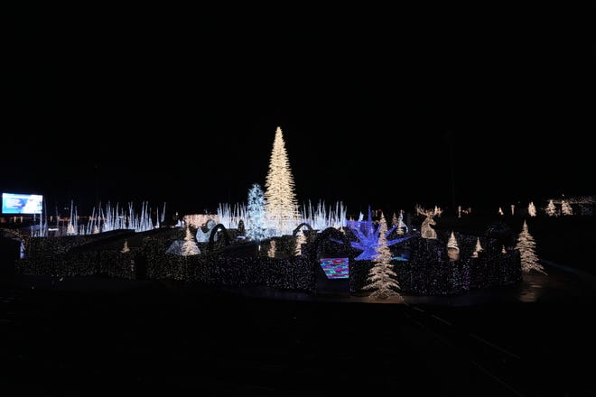 An overview of the Enchant Christmas maze pictured Wednesday, Nov. 29, 2023, at Ballpark Commons in Franklin